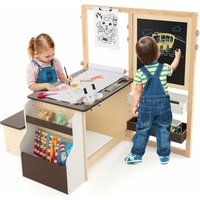 COSTWAY 6 in 1 Kinder Staffelei Set, Standtafel aus Holz mit doppelseitiger Kreidetafel & Whiteboard & Papierrolle, Kindertafel höhenverstellbar mit COSTWAY 6 in 1 Kinder Staffelei Set, Standtafel aus Holz mit doppelseitiger Kreidetafel & Whiteboard & Papierrolle, Kindertafel höhenverstellbar mit von COSTWAY