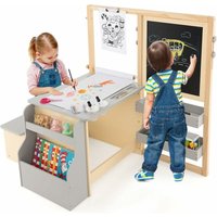 COSTWAY 6 in 1 Kinder Staffelei Set, Standtafel aus Holz mit doppelseitiger Kreidetafel & Whiteboard & Papierrolle, Kindertafel höhenverstellbar mit COSTWAY 6 in 1 Kinder Staffelei Set, Standtafel aus Holz mit doppelseitiger Kreidetafel & Whiteboard & Papierrolle, Kindertafel höhenverstellbar mit von COSTWAY