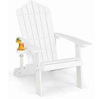 Adirondack Stuhl mit Getränkehalter, wetterfest, 170kg Gartenstuhl, Gartensessel aus Kunststoff, Outdoor-Stuhl für Garten, Terrasse, Weiß - Costway von COSTWAY