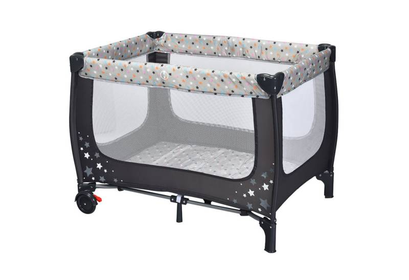 COSTWAY Baby-Reisebett Kinderbett, mit 2 Rädern von COSTWAY