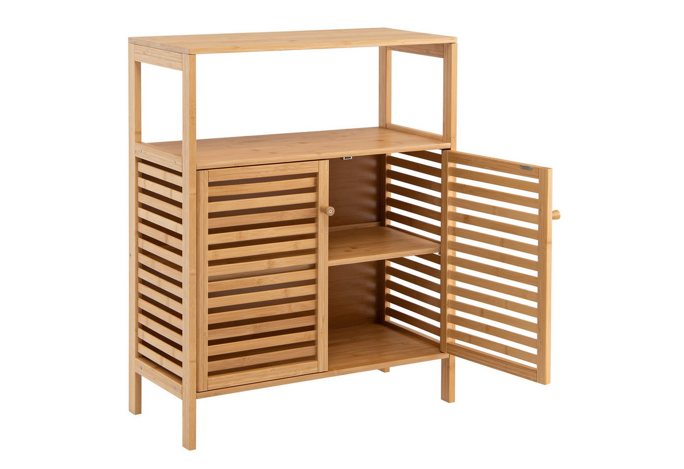 COSTWAY Badkommode, Bambus,abnehmbares Regal,Lamellentüren, 64x27,5x80cm COSTWAY Badkommode, Bambus,abnehmbares Regal,Lamellentüren, 64x27,5x80cm von COSTWAY