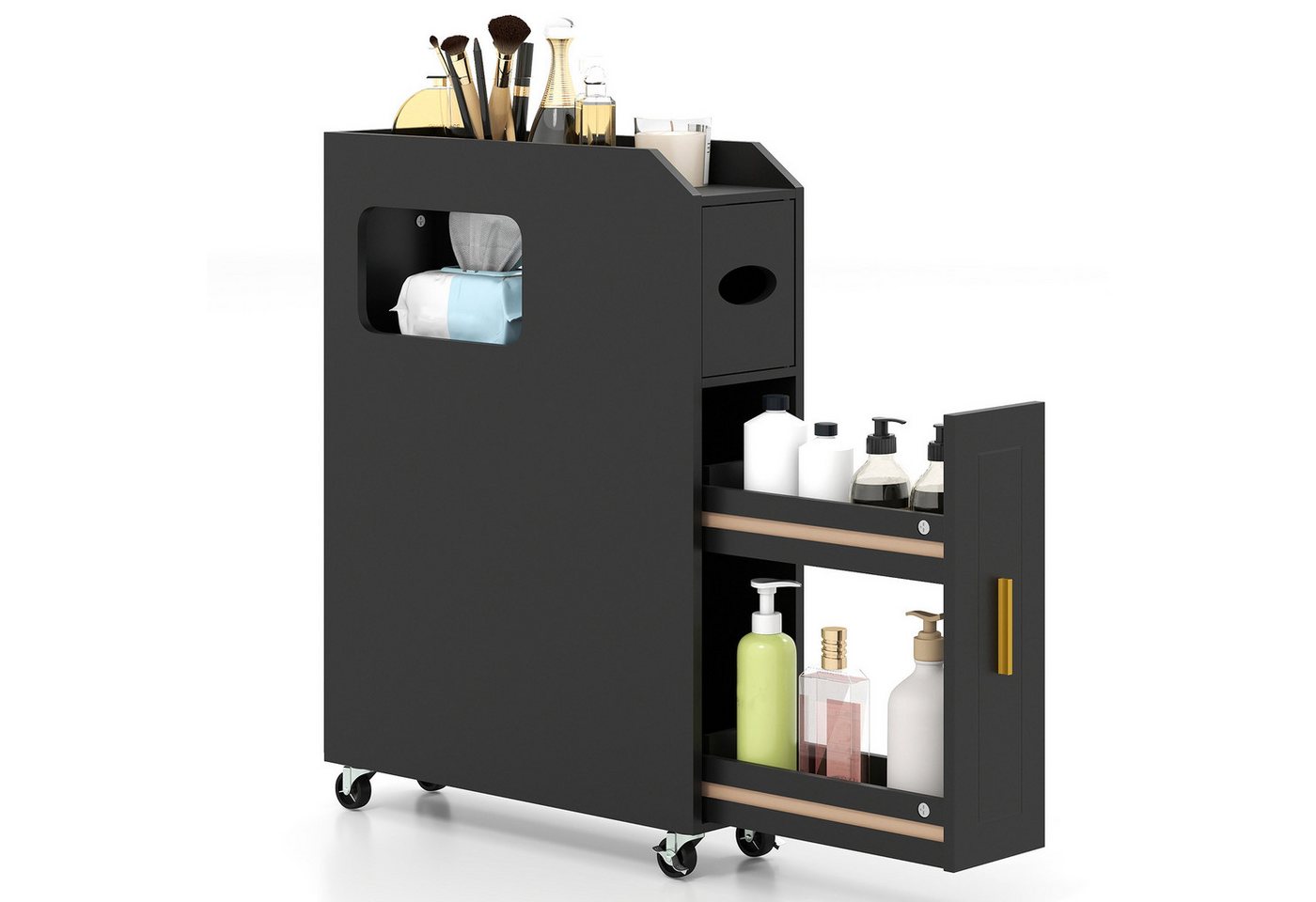 COSTWAY Badkommode, Nischenschrank schmal mit Schublade auf Rollen COSTWAY Badkommode, Nischenschrank schmal mit Schublade auf Rollen von COSTWAY