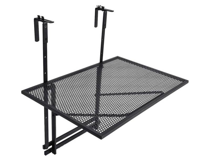 COSTWAY Balkonhängetisch Balkontisch, Klappbar Metall, 5-stufig höhenverstellbar von COSTWAY