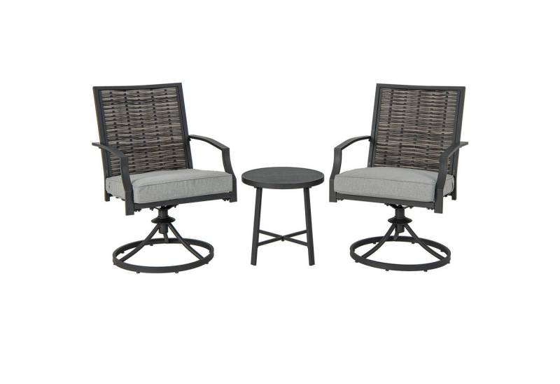 COSTWAY Balkonset, (3-tlg), Gartenmöbel Set Rattan 2 Stühle mit Kissen von COSTWAY