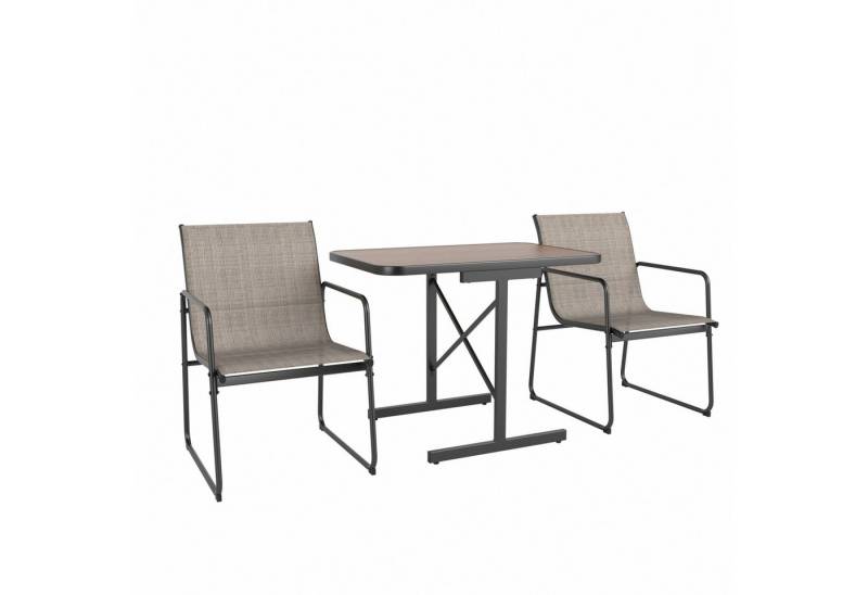 COSTWAY Balkonset, (3-tlg), Möbel-Set mit Esstisch und 2 Stoffsesseln von COSTWAY