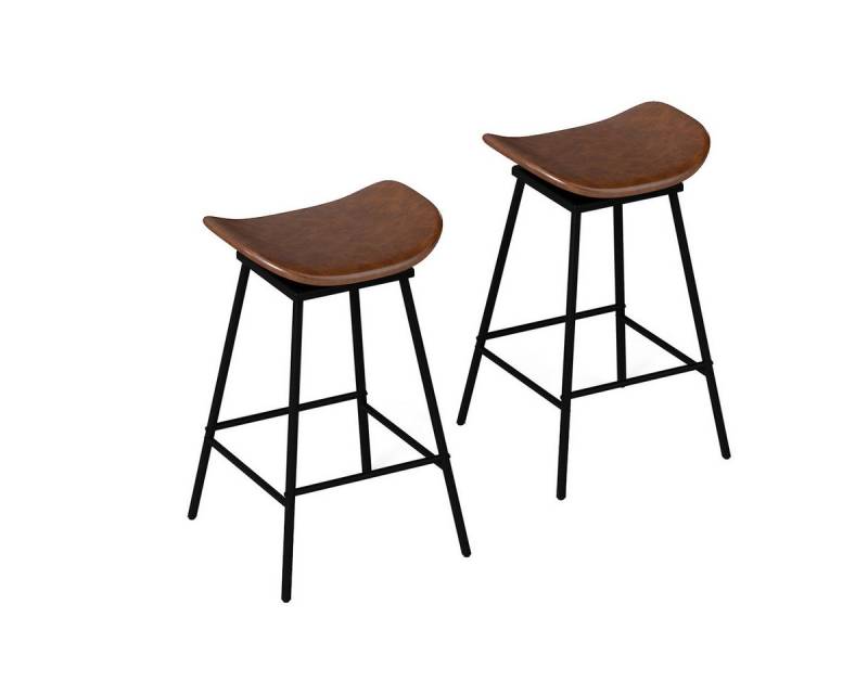 COSTWAY Barhocker, 2er Set, mit Fußstütze, Barstühle 360° drehbar, 71,5cm von COSTWAY