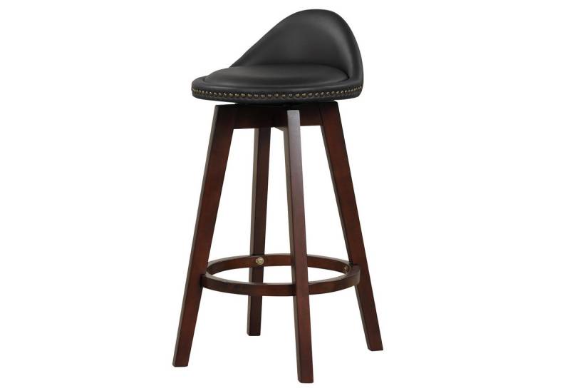 COSTWAY Barhocker, 2er Set, mit Lehne&Fußstütze, drehbar, Sitzhöhe 74cm, Holz von COSTWAY