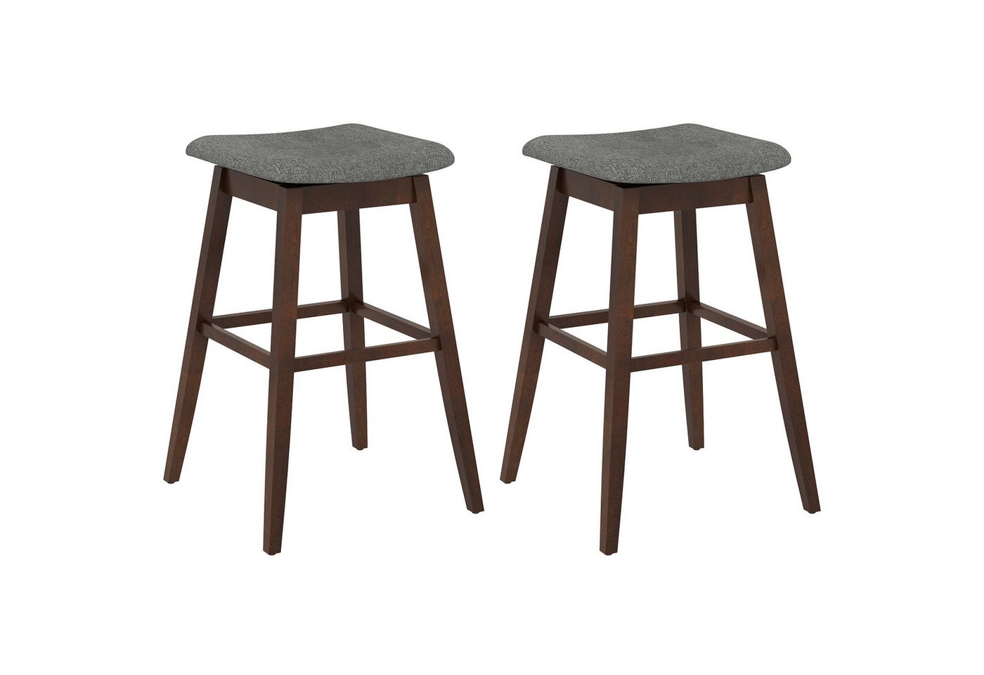 COSTWAY Barhocker (2er Set), 360° drehbar mit Fußstütze, Holz 76 cm von COSTWAY