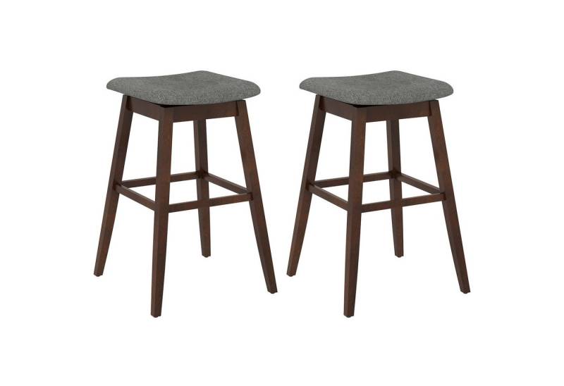 COSTWAY Barhocker (2er Set), 360° drehbar mit Fußstütze, Holz 76 cm von COSTWAY