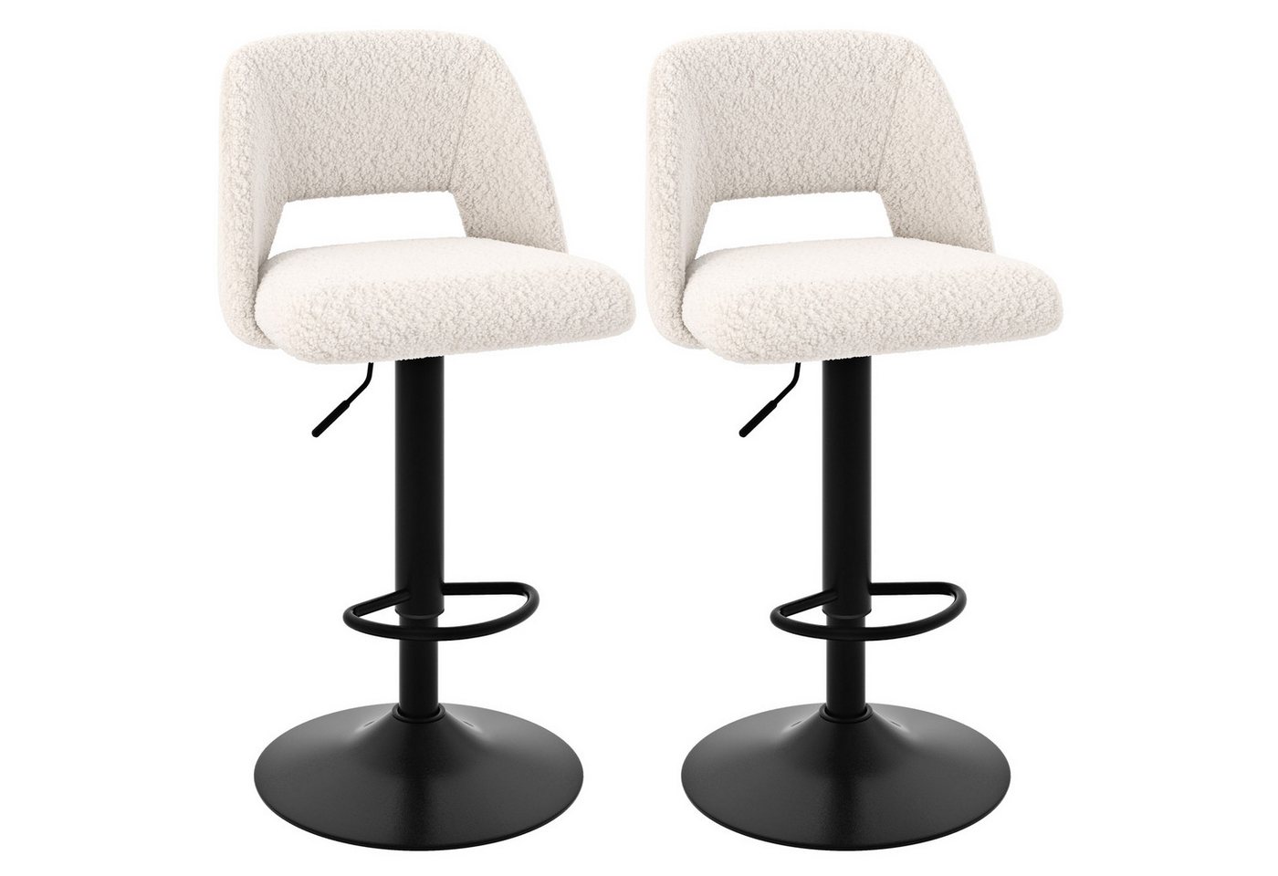 COSTWAY Barhocker (2er Set), Barstühle 63-83 cm höhenverstellbar, gepolstert von COSTWAY