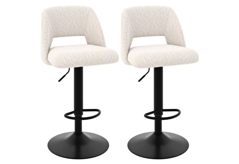 COSTWAY Barhocker (2er Set), Barstühle 63-83 cm höhenverstellbar, gepolstert von COSTWAY
