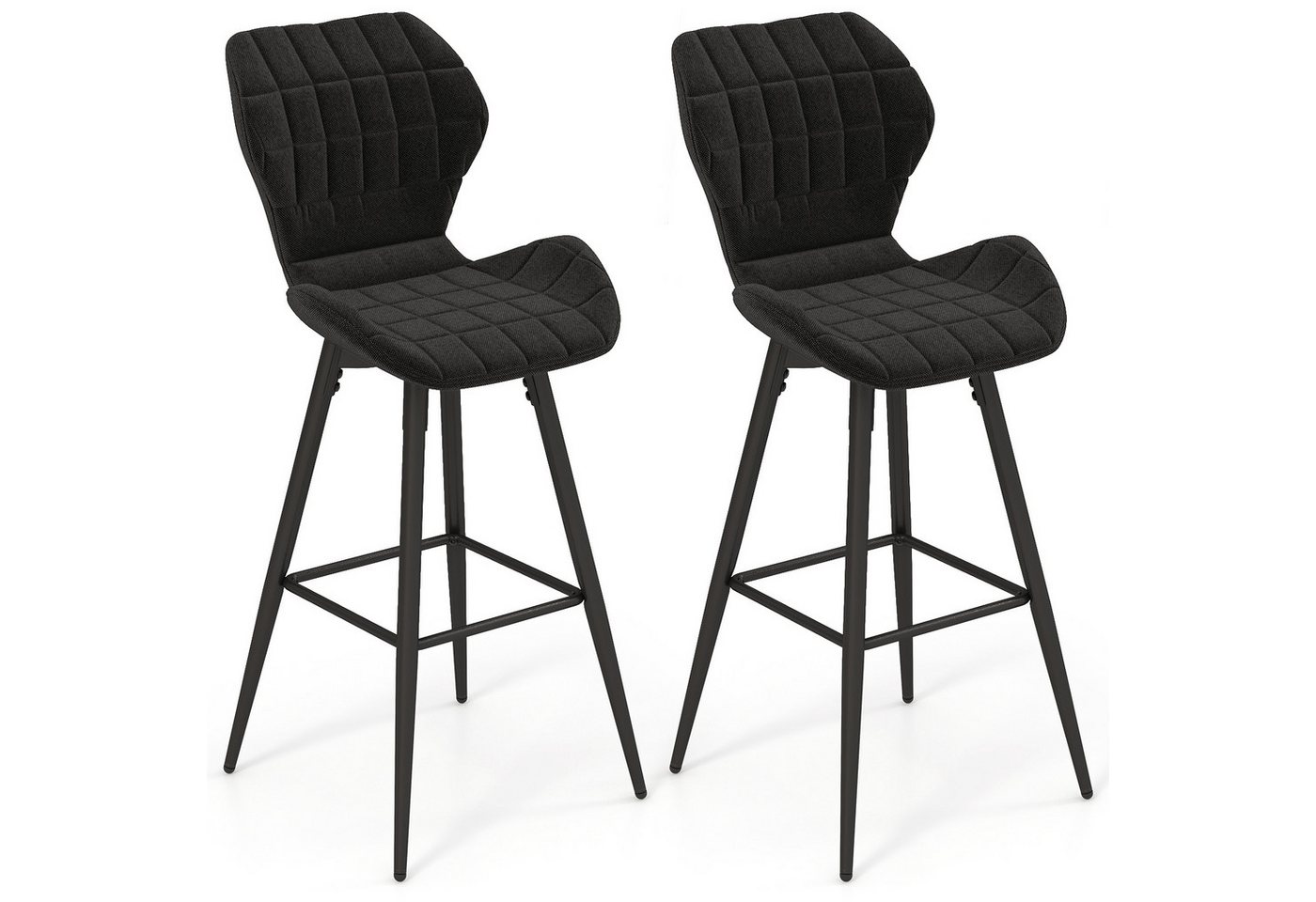 COSTWAY Barhocker (2er Set), gepolsterte Esszimmerstühle mit Rückenlehne, Sitzhöhe 72cm von COSTWAY