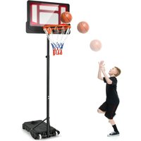 Basketballständer 154-210 cm höhenverstellbar, Basketballkorb mit Ständer & 2 Rädern, Korbanlage für Kinder, Erwachsene, mobiles Basketballanlage von COSTWAY