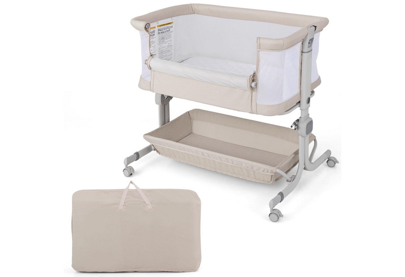COSTWAY Beistellbett, 1-tlg., Reisebett, Babybett, 6 Fach höhenverstellbar COSTWAY Beistellbett, 1-tlg., Reisebett, Babybett, 6 Fach höhenverstellbar von COSTWAY