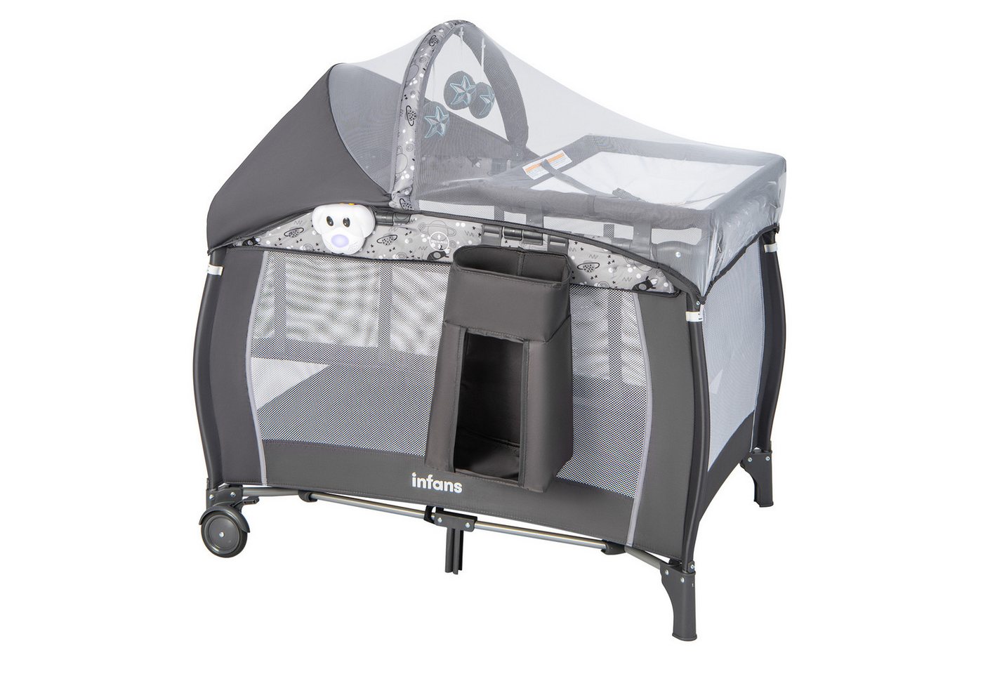 COSTWAY Beistellbett, 4 in 1 Babybett, mit Wickeltisch & Matratze von COSTWAY