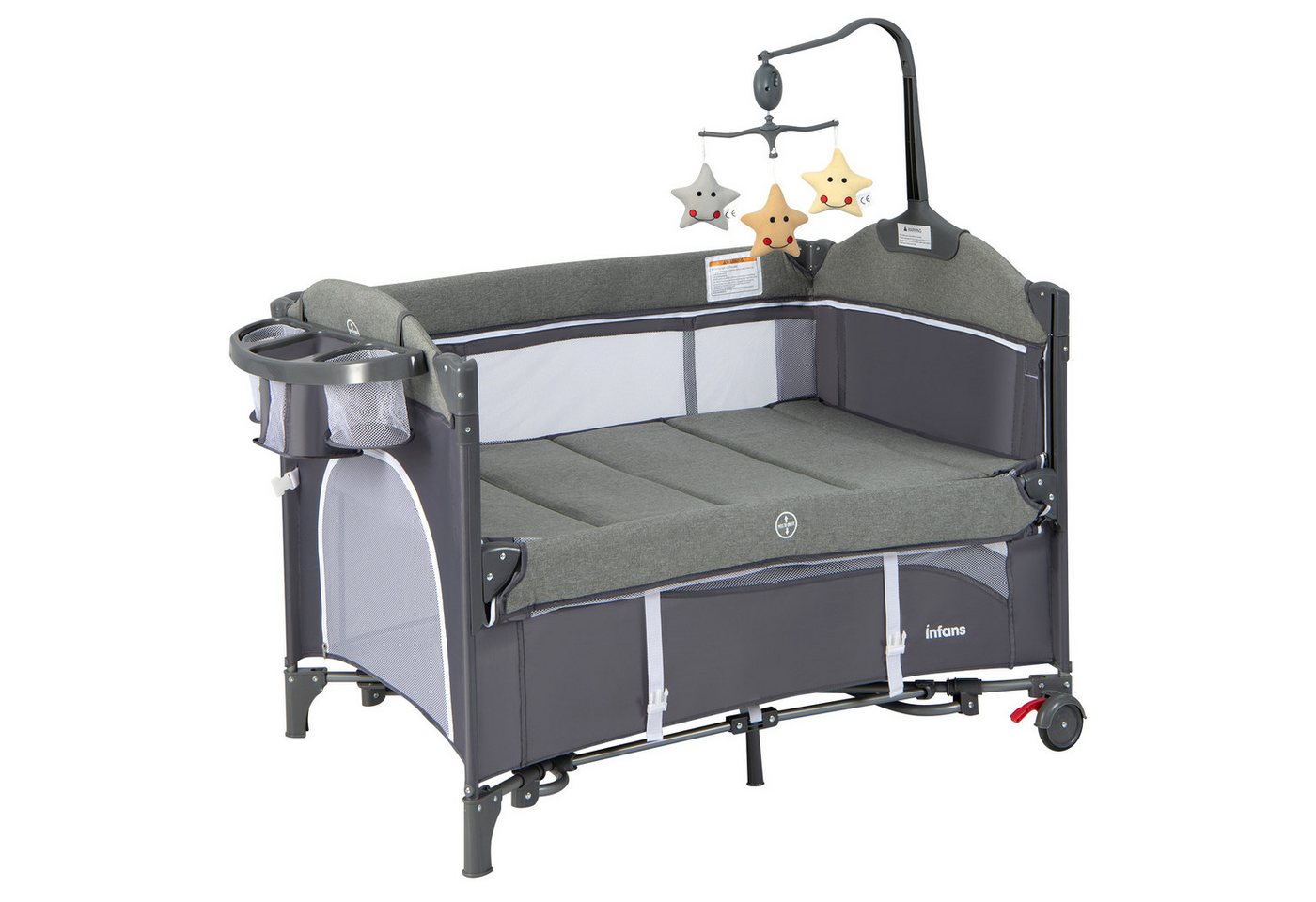 COSTWAY Beistellbett 5 in 1 Reisebett, höhenverstellbar mit Spielzeug COSTWAY Beistellbett 5 in 1 Reisebett, höhenverstellbar mit Spielzeug von COSTWAY