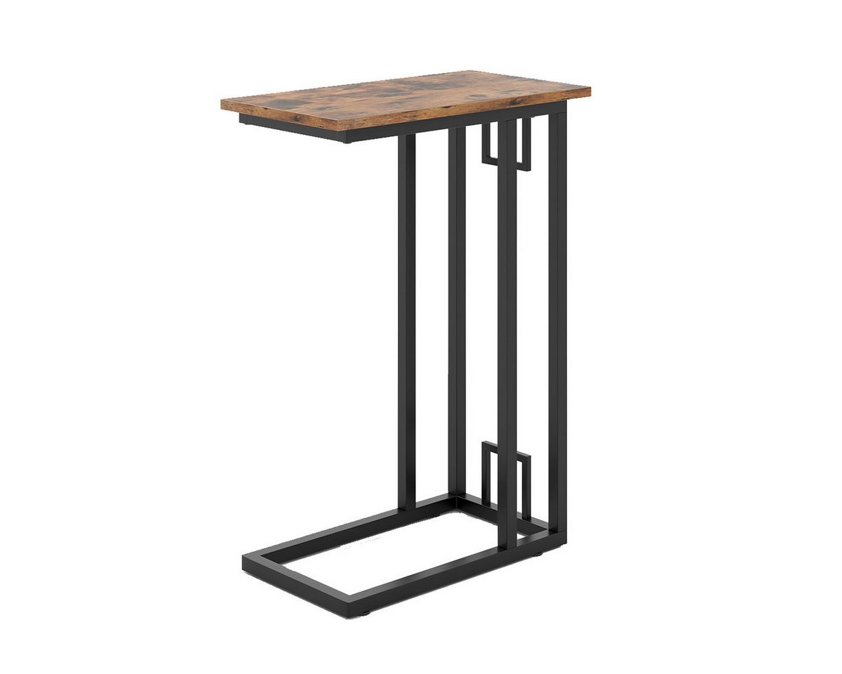 COSTWAY Beistelltisch, C-förmig, kompakter Sofatisch mit Metallrahmen von COSTWAY