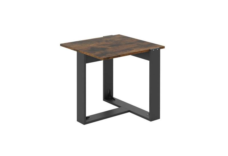 COSTWAY Beistelltisch (1-St), Couchtisch, quadratisch mit T-förmigem Metallfuß von COSTWAY