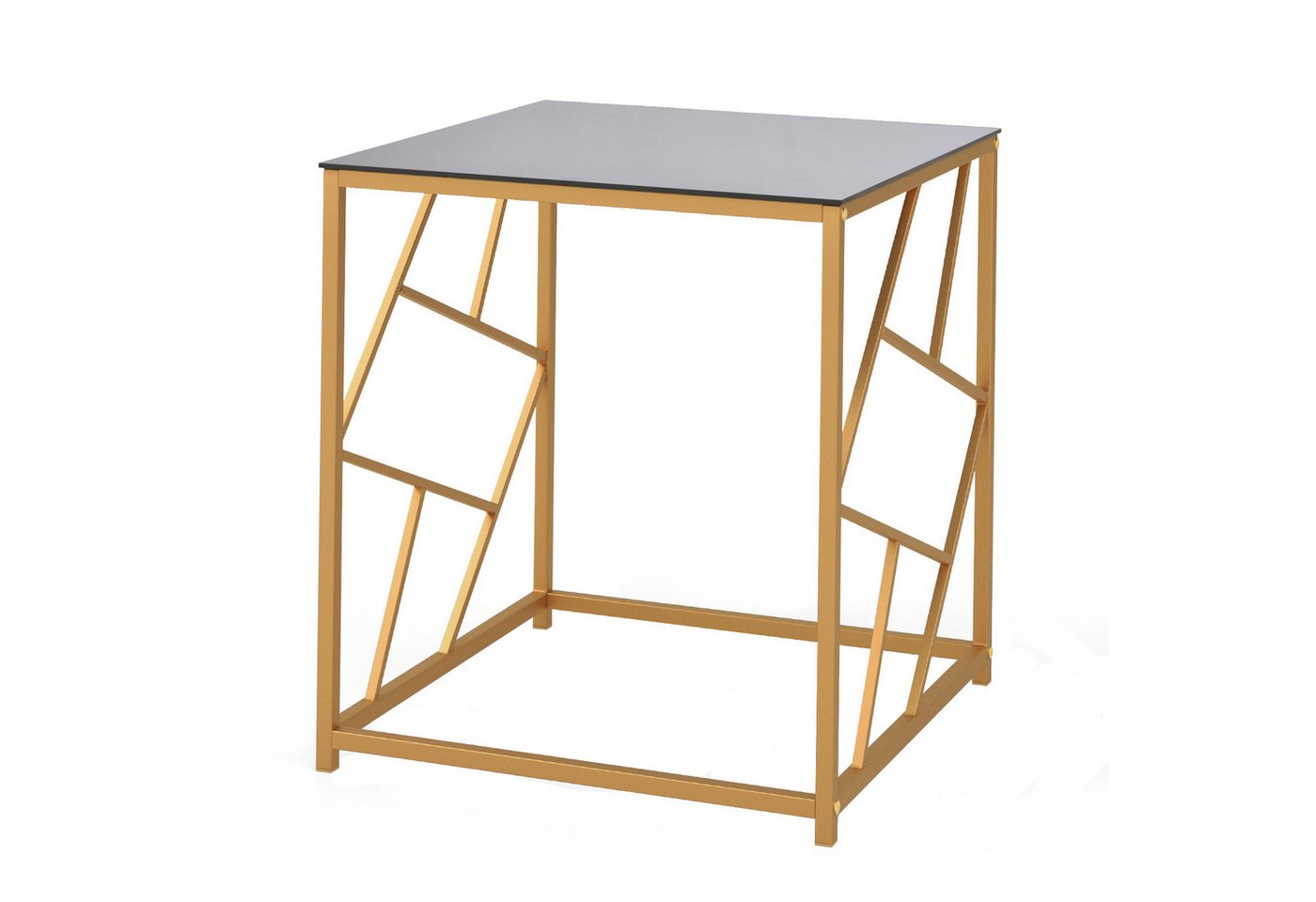 COSTWAY Beistelltisch (2-St), mit gehärteter Glasplatte, Metall, gold 50x50x55cm von COSTWAY