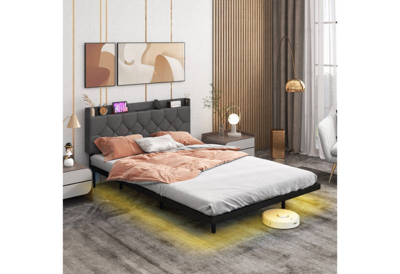 COSTWAY Bettgestell, mit LED Beleuchtung & Ladestation, 140 x 200cm COSTWAY Bettgestell, mit LED Beleuchtung & Ladestation, 140 x 200cm von COSTWAY