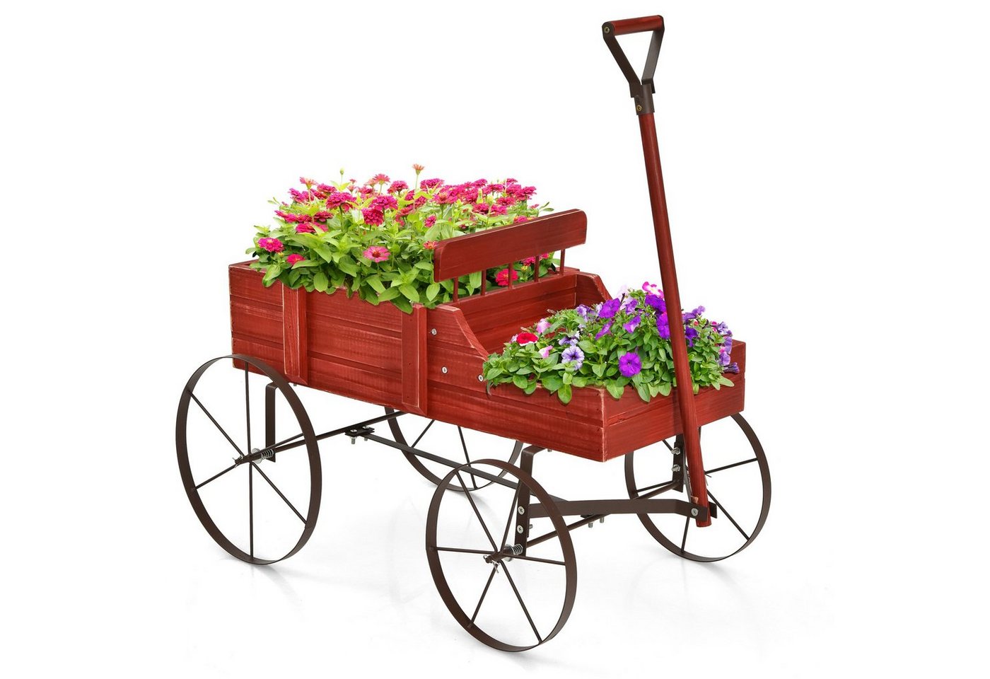 COSTWAY Blumenständer, Pflanzwagen mit 4 Metallrädern & Griff, 62x34x60cm von COSTWAY