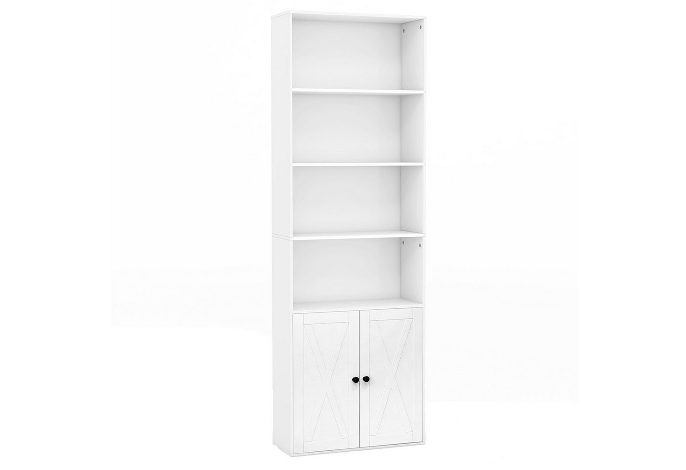 COSTWAY Bücherregal, 180cm Bücherschrank mit Türen & 4 offenen Fächern COSTWAY Bücherregal, 180cm Bücherschrank mit Türen & 4 offenen Fächern von COSTWAY