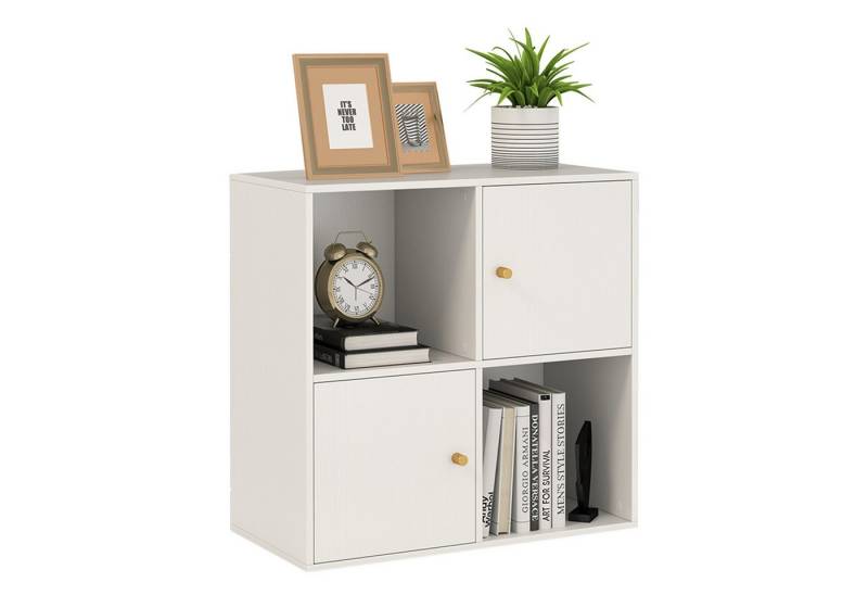 COSTWAY Bücherregal, 4 Fächer, Raumteiler Holzregal mit Kippschutz & 2 Türen COSTWAY Bücherregal, 4 Fächer, Raumteiler Holzregal mit Kippschutz & 2 Türen von COSTWAY