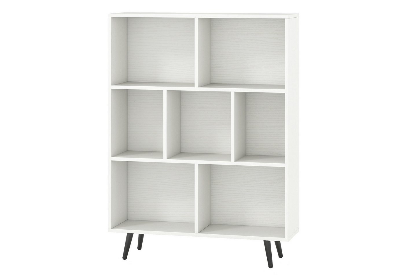 COSTWAY Bücherregal, Holz, Standregal mit 3 Ebenen und Holzbeine, weiß von COSTWAY