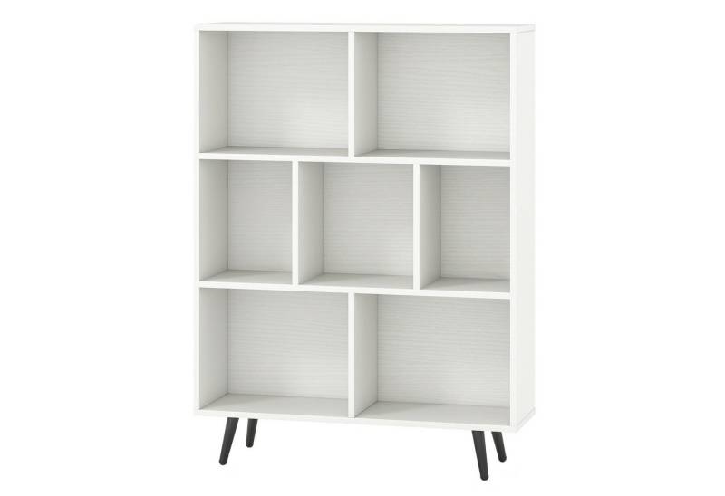 COSTWAY Bücherregal, Holz, Standregal mit 3 Ebenen und Holzbeine, weiß von COSTWAY