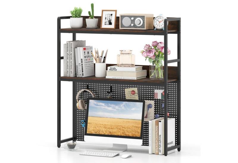 COSTWAY Bücherregal, Schreibtischaufsatz Tischregal mit Stecktafel 94x27x103cm COSTWAY Bücherregal, Schreibtischaufsatz Tischregal mit Stecktafel 94x27x103cm von COSTWAY