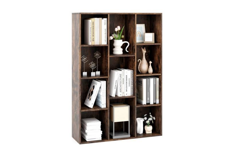 COSTWAY Bücherregal, mit 11 Fächern, bis 140 kg belastbar, 74x24x106cm von COSTWAY