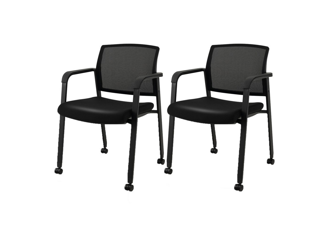 COSTWAY Bürostuhl (2 St), mit gepolstertem Sitzkissen, stapelbar, bis 150 kg von COSTWAY