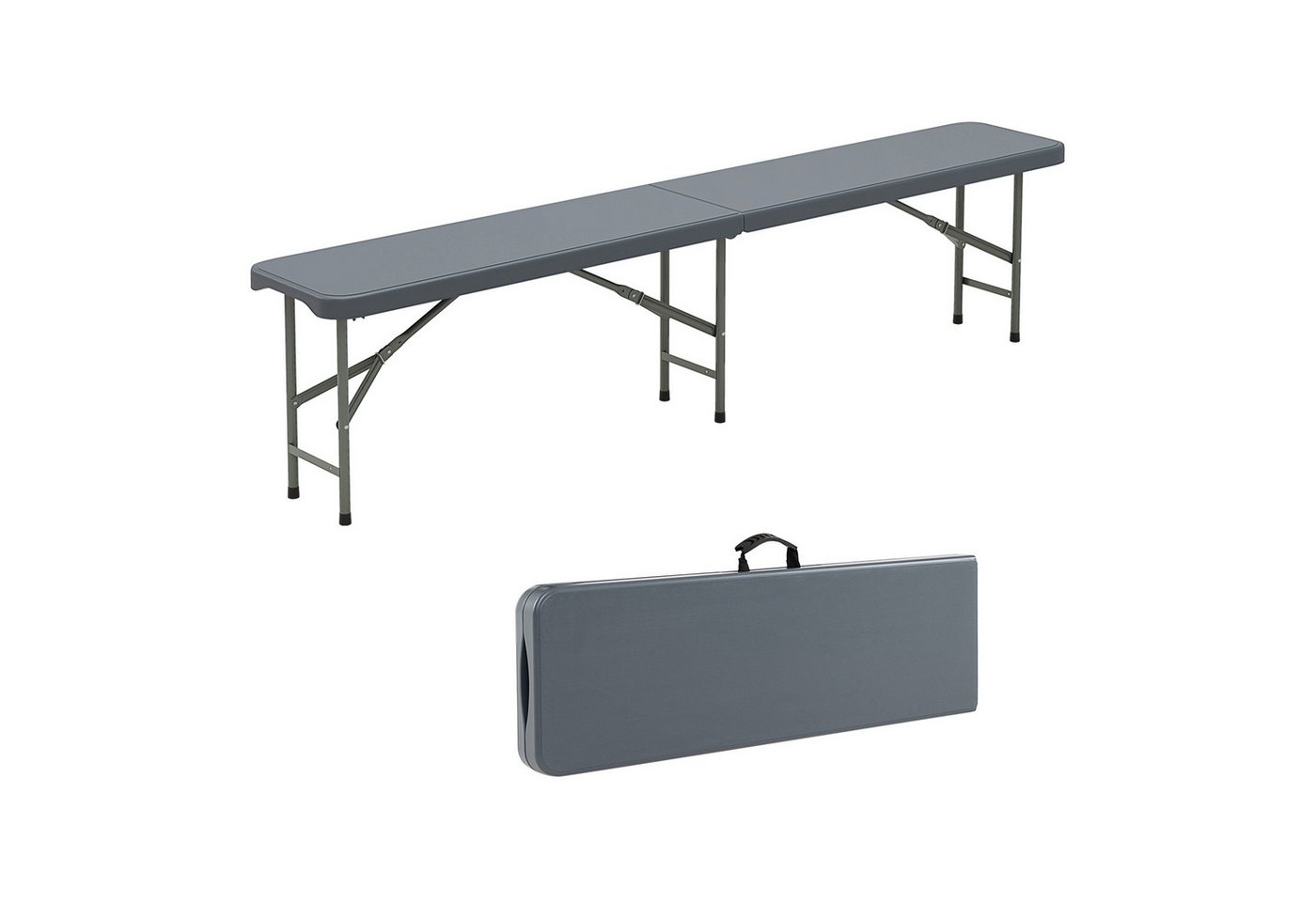 COSTWAY Campingtisch, 180 cm Klappbank, tragbare Sitzbank bis 600 kg, HDPE von COSTWAY