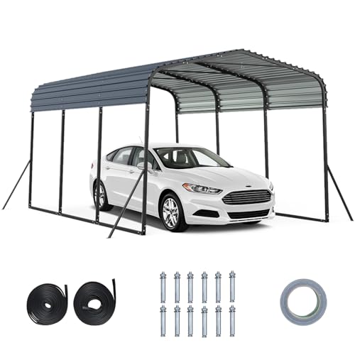 COSTWAY Carport Zeltgarage 440 x 300 cm, Garagezelt wasserdicht mit Metallrahmen & 4 zusätzlichen Schrägbeinen, Auto Unterstand groß, Lagerzelt, Partyzelt für Auto, SUV, LKW, Boot COSTWAY Carport Zeltgarage 440 x 300 cm, Garagezelt wasserdicht mit Metallrahmen & 4 zusätzlichen Schrägbeinen, Auto Unterstand groß, Lagerzelt, Partyzelt für Auto, SUV, LKW, Boot von COSTWAY