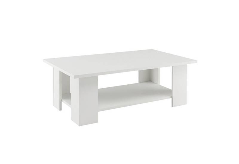 COSTWAY Couchtisch, 2 Ebenen, Holz, 90 x 52 x 32 cm, modern, Weiß von COSTWAY