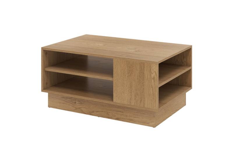 COSTWAY Couchtisch, Holz mit Stauraum, Sofatisch mit offenen Fächern, weiß von COSTWAY