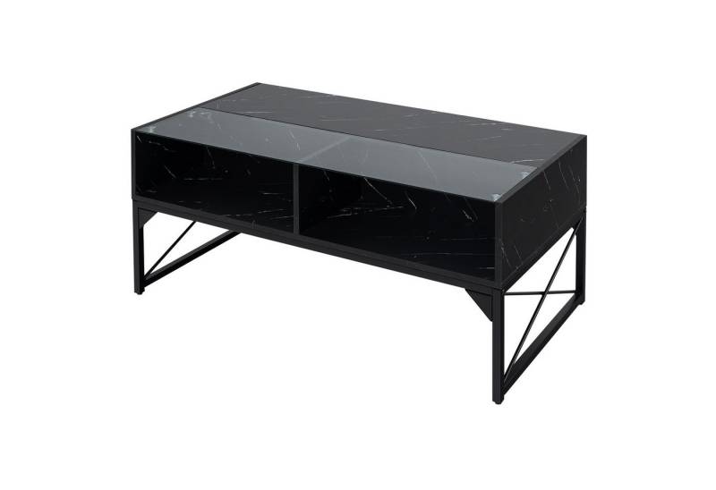 COSTWAY Couchtisch, LED mit 20 Farben, Marmor, mit Stauraum, Fernbedienung von COSTWAY