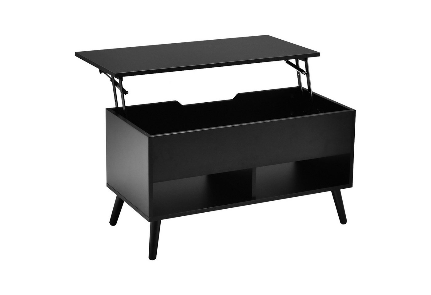 COSTWAY Couchtisch, höhenverstellbar, Stauraum mit 2 Fächern, 80x40x44,5-85cm von COSTWAY