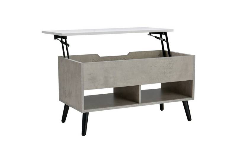 COSTWAY Couchtisch, höhenverstellbar, Stauraum mit 2 Fächern, 80x40x44,5-85cm von COSTWAY