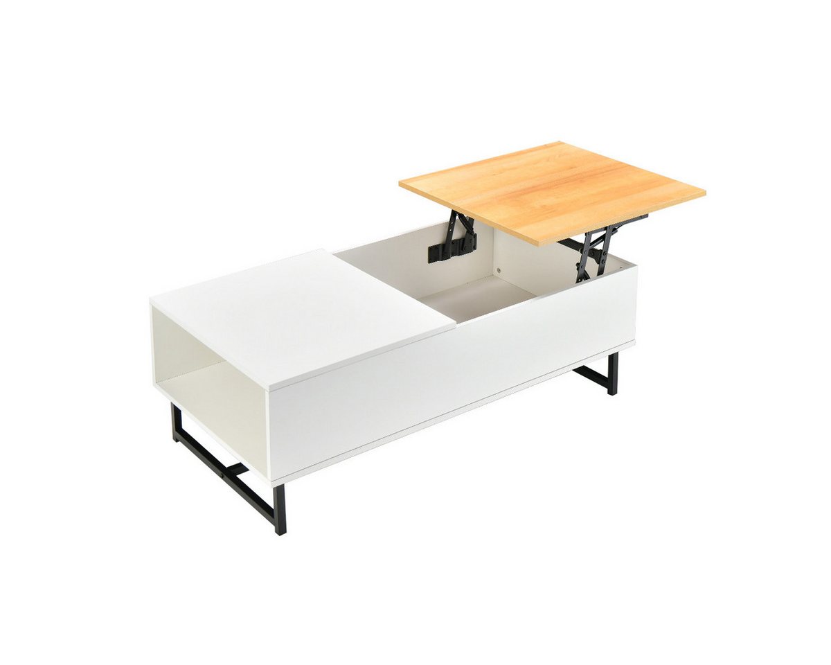 COSTWAY Couchtisch, höhenverstellbare Tischplatte, Metallrahmen, 110x60x38cm von COSTWAY