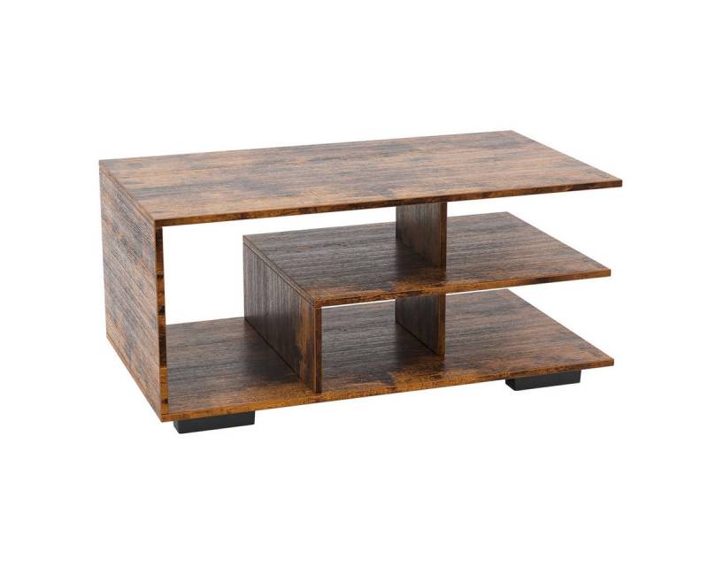 COSTWAY Couchtisch, mit Stauraum, geometrisches Design, 90 x 50 x 42 cm von COSTWAY