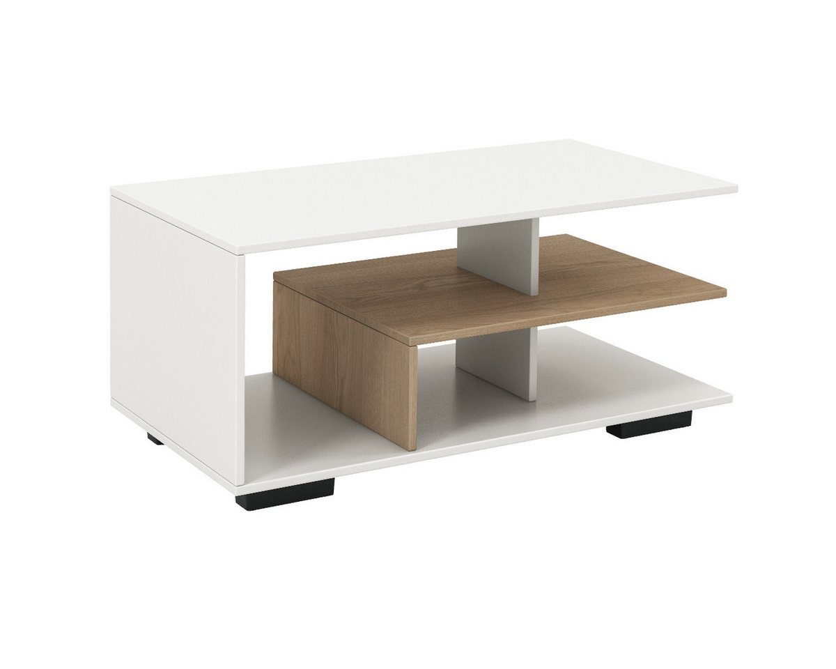 COSTWAY Couchtisch, mit Stauraum, geometrisches Design, 90 x 50 x 42 cm von COSTWAY