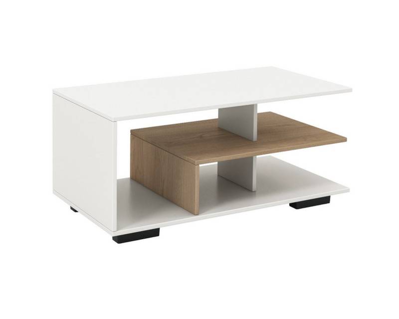 COSTWAY Couchtisch, mit Stauraum, geometrisches Design, 90 x 50 x 42 cm von COSTWAY