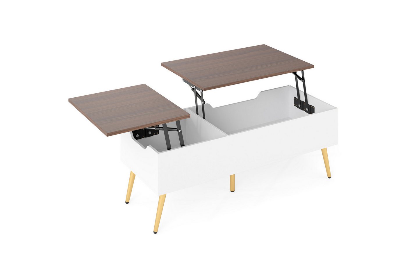 COSTWAY Couchtisch (1-St), höhenverstellbar, Wohnzimmertisch mit Stauraum, Holz von COSTWAY