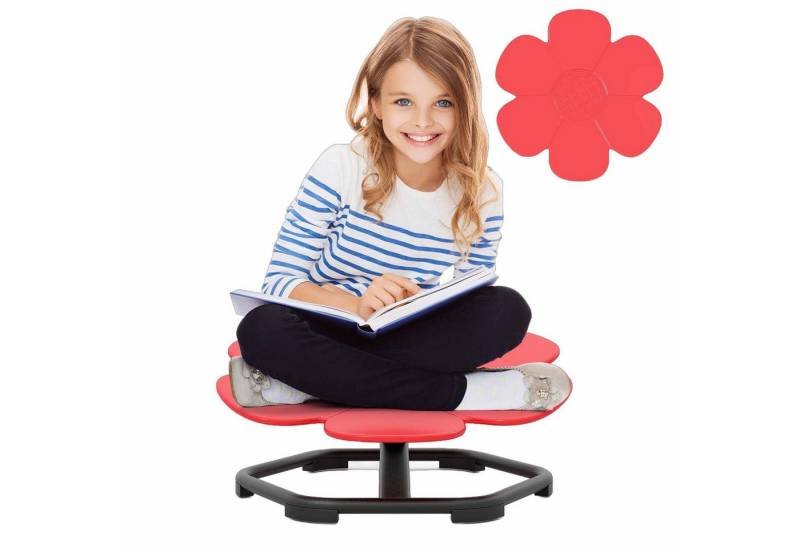 COSTWAY Drehstuhl, Kinderstuhl mit Rutschfester Metallbasis, ab 3 Jahre von COSTWAY