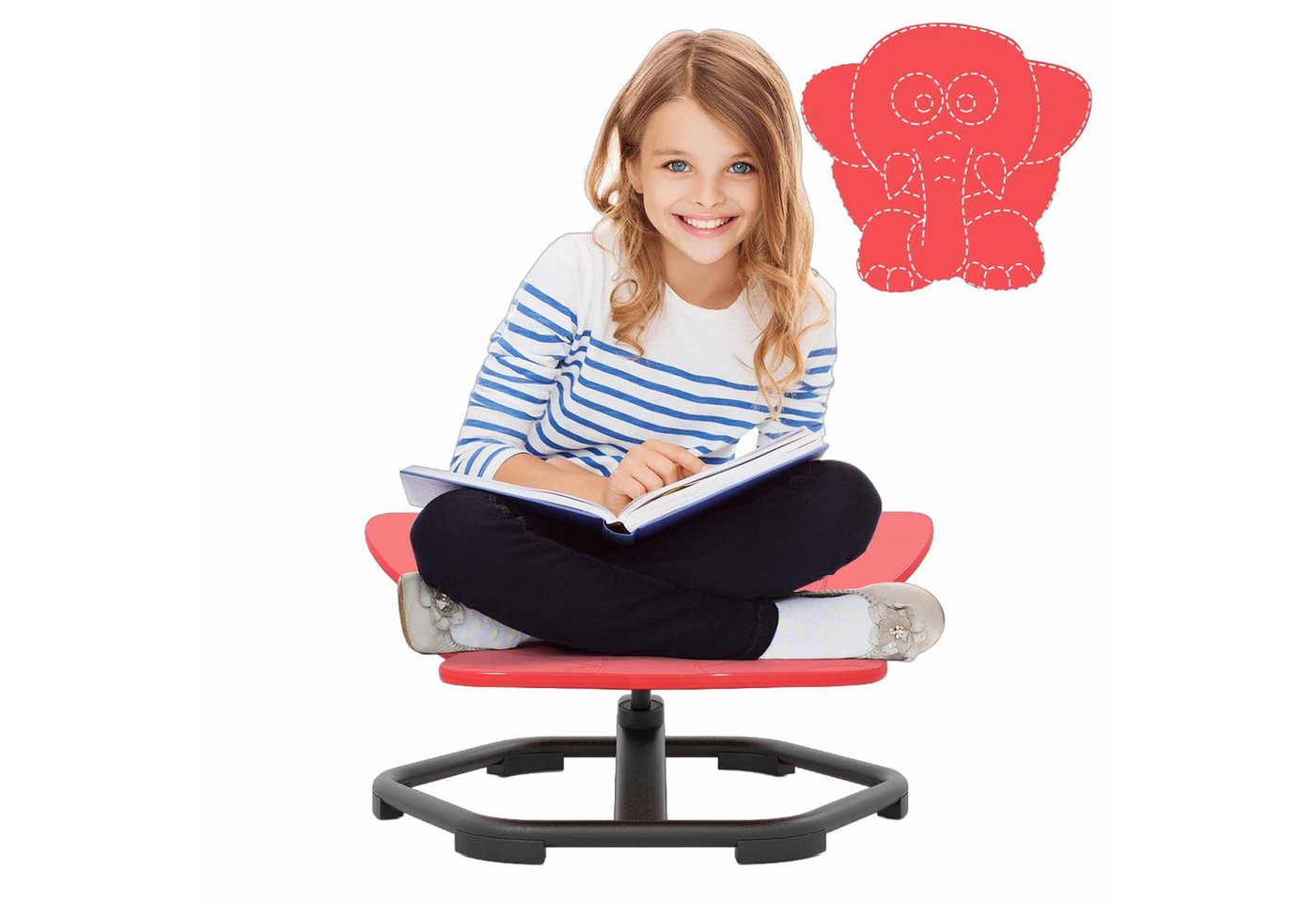 COSTWAY Drehstuhl, Kinderstuhl mit Rutschfester Metallbasis, ab 3 Jahre von COSTWAY