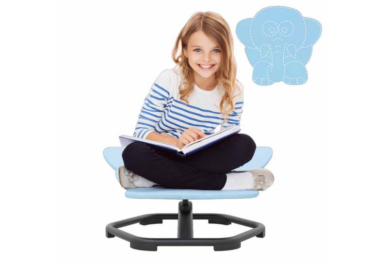 COSTWAY Drehstuhl, Kinderstuhl mit Rutschfester Metallbasis, ab 3 Jahre von COSTWAY