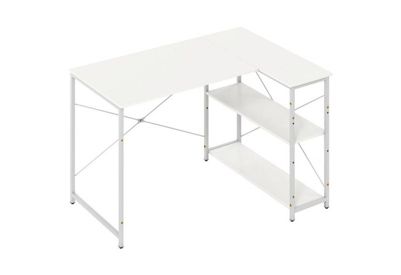 COSTWAY Eckschreibtisch, L-förmiger Schreibtisch mit regal, holz, weiß COSTWAY Eckschreibtisch, L-förmiger Schreibtisch mit regal, holz, weiß von COSTWAY