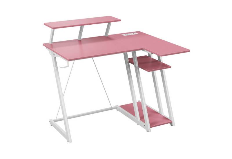 COSTWAY Eckschreibtisch, mit Steckdosen & USB-Anschlüssen,107x45x93cm von COSTWAY