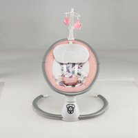 COSTWAY Elektrische Babyschaukel, Babywippe mit 5 Schaukelstufen, 3-Stufen-Timer-Funktion, 5-Punkt-Sicherheitsgurt, Spielzeuge, Musik, Fernbedienung, von COSTWAY